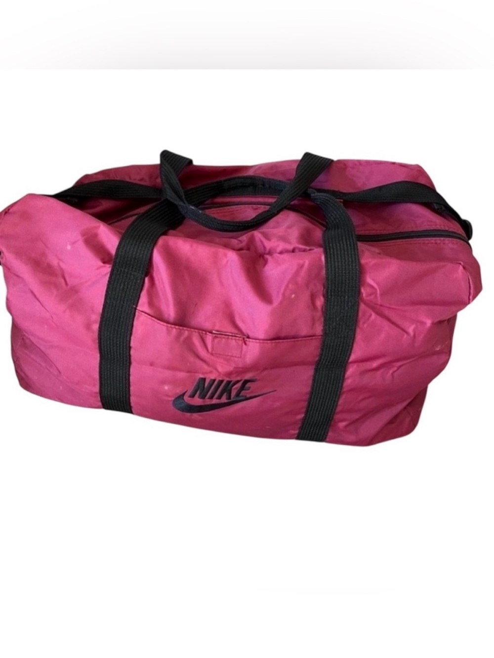 Retro Nike Duffle Dark Pink to Red and Black with Shoulder Strap